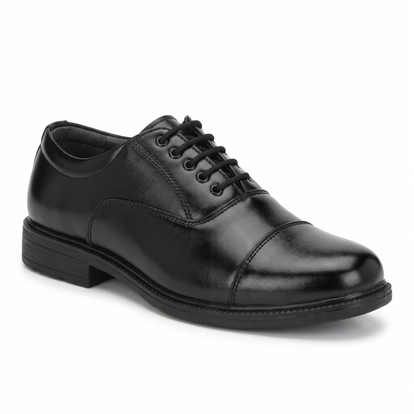 Men’s Classic Black Smooth Non-Leather Oxford Dress Shoes | Formal Business & Uniform Footwear