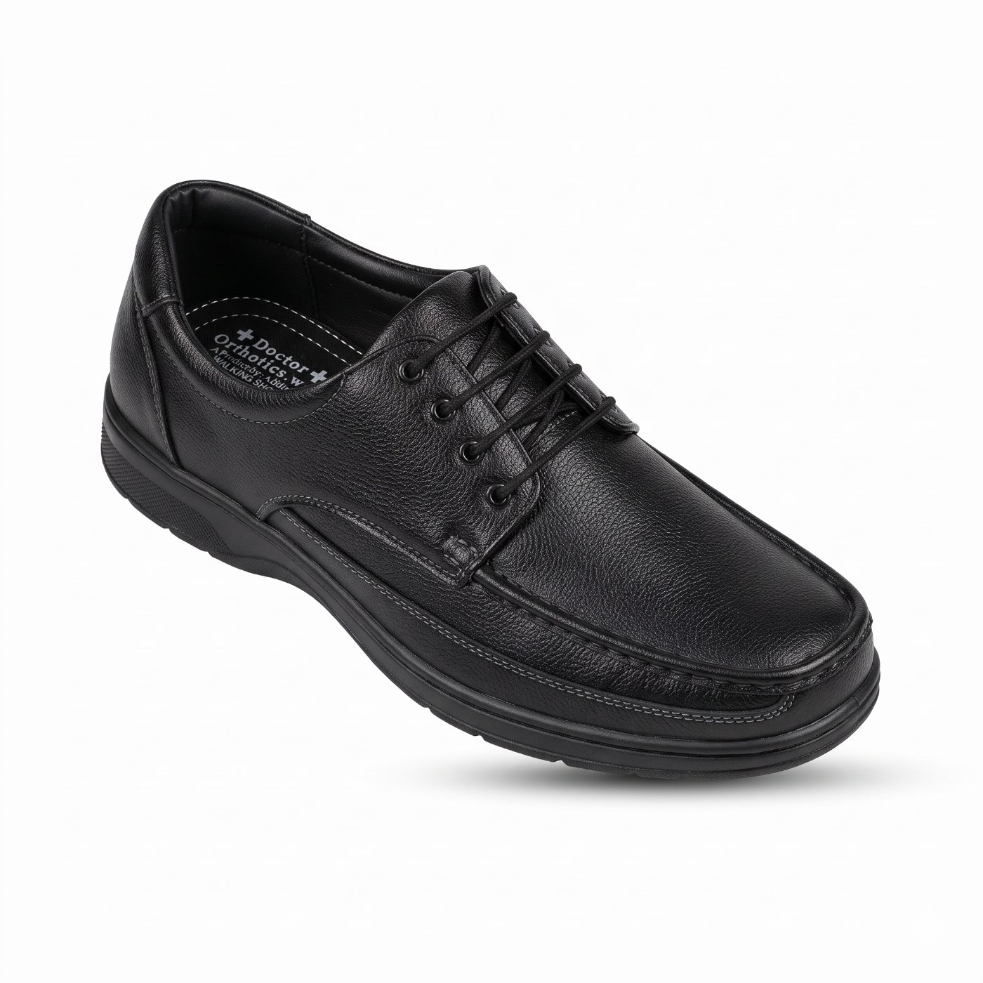 Men’s Orthopedic Black Textured Formal Lace-Up Shoes | Comfort Business & Office Footwear