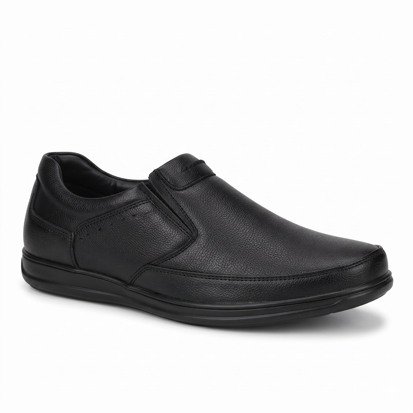 ​Men’s Orthopedic Black Textured Slip-On Formal Shoes | Comfort Business Loafers